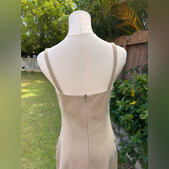 Vintage 90s BCGB Max Azria Beige Minimalist Dress Size 4 - Picture 7 of 10